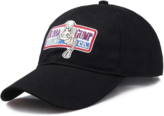 Bubba Gump Baseball Cap, Shrimp Co. Embroidered Logo, Forest Gump Casual Sports Hat, Available in Red and Black,