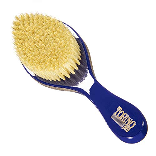 Torino Pro Wave brush # 104 - Soft curved wave brush - Great for laying down waves - Luxury waves brush for men or women with short hair to get 360 waves- Great soft curve brush for waves
