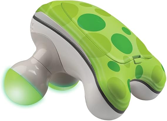 Homedics Ribbit Mini Handheld Massager Green, Blue or Pink (Color May Vary) | Vibrating Electric Massager with Comfort Grip and LED Light, Batteries Included,  in variable colors