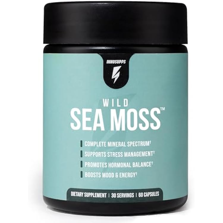InnoSupps Wild Sea Moss Capsules - Immune Support Supplement for Vitality and Gut Health - Daily Vitamins for Men and Women 30 Servings
