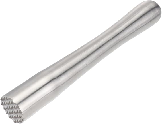 Stainless Steel Muddler for Cocktails 7.3 Inch Long Handle Fruit Crusher Ice Crushing Stick Bar Tool for Home Bar Party