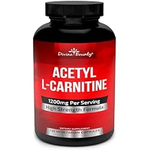 Divine Bounty Acetyl L-Carnitine Capsules 1200mg Per Serving - L Carnitine Supplement 120 Vegetarian Capsules