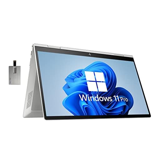 HP Envy X360 2-in-1 15.6 FHD Touchscreen Laptop, Intel Evo Platform Core i7 1255U, 64GB RAM, 2TB PCIe SSD, Backlit Keyboard, Intel Iris Xe Graphics, Windows 11 Pro, Silver, 32GB USB Card