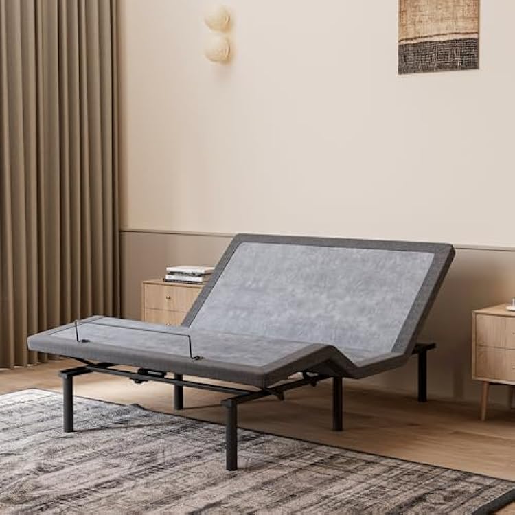 ESHINE Adjustable Bed Frame Smart Bed Queen - Quick 5 Min Installation, Electric Base with Massage, Ergonomic Foot & Head Incline, Zero Gravity, Dual USB Ports, Under Bed Light