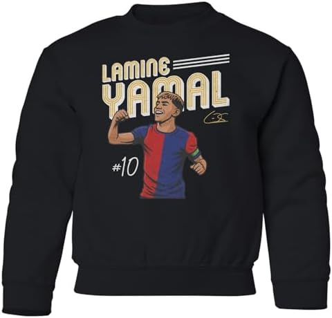 Nena & Nene Yamal 10 Inspired Design - Barcelona Fans Tribute Youth Crewneck Sweatshirt