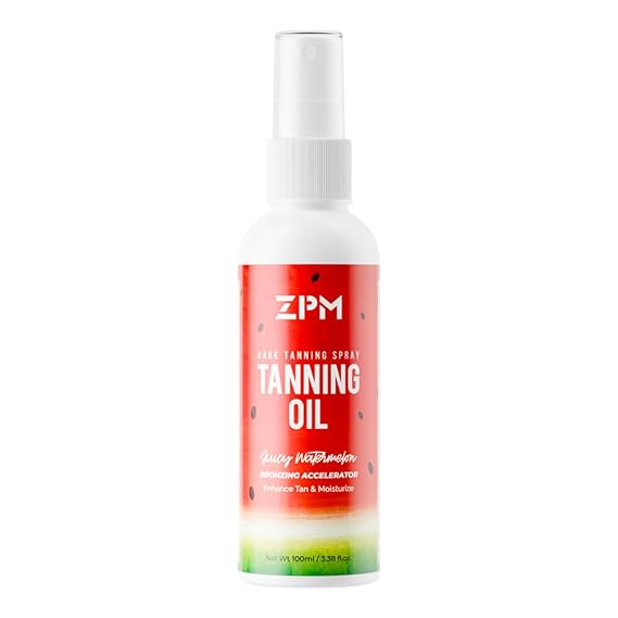 Travel Size Watermelon Tanning Oil For Outdoor Sun, Sun Tanning Spray For Outdoor Tanning With Natural Tanning Accelerator Carrot Oil For Skin, SPF 0, 3.38fl oz