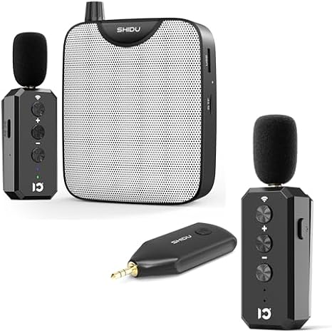 SHIDU 35W Power Voice Amplifier with Bluetooth Wireless Lavalier Microphone