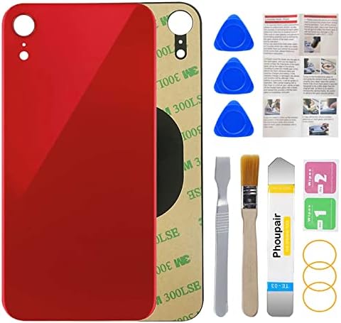 OEM Rear Back Glass Replacement for iPhone XR 6.1 Inches with Professional Repair Tool Kit Red