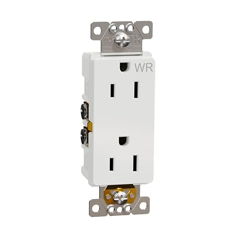 Square D by Schneider Electric Square D X Series 125-Volt Outdoor Weather & Tamper Resistant Duplex Decorator Receptacle Outlet, 15 Amp, Matte White (SQR44104WH)
