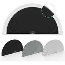 Changshade Arch Window Shades Blackout,Half Moon(Radius:24") Blackout Pleated Window Shades, Half Circle No Drill Cellular Shades for Windows, Easy Cut and Install,Pack of 2