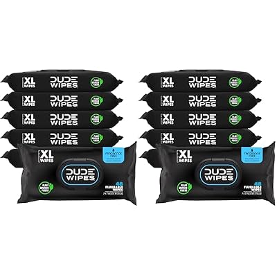 DUDE Wipes - Flushable Wipes - 12 Pack, 288 Wipes - Unscented Extra-Large Adult Wet Wipes - Vitamin-E & Aloe - Septic and Sewer Safe