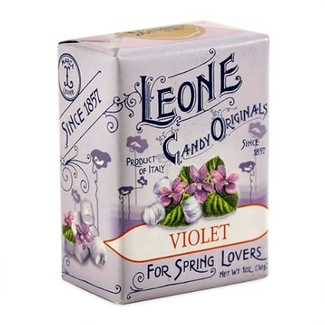 Pastiglie Leone Violet Candy Mints in Retro Small Box, One