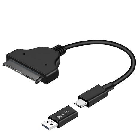 2 in 1 SATA to USB Adapter Cable for 2.5'' SATA III Hard Drive Reader for HDD/SSD External Converter, Data Transfer