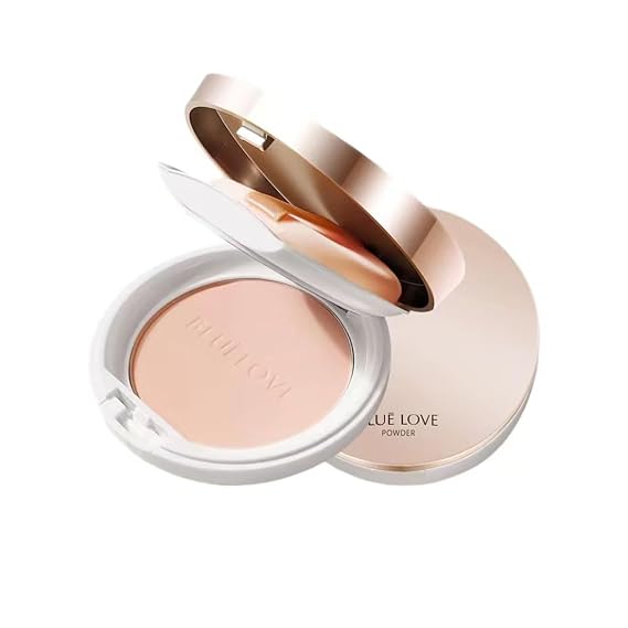 BLUE LOVE Matte Pressed Powder- Lightweight, Longwear Oil-Free Compact for Shine Control & Flawless Medium to Full Coverage Finish (Natural)