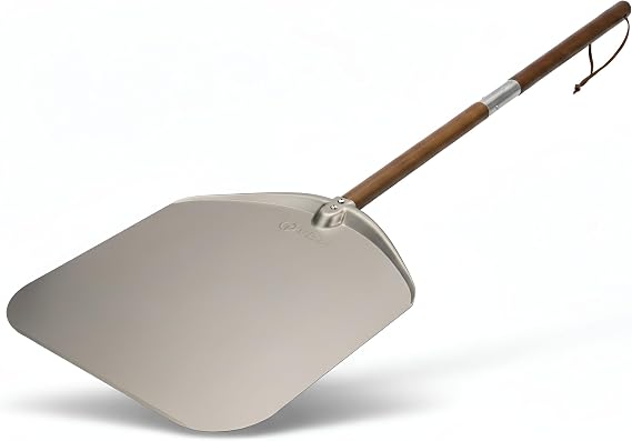 Non-stick Pizza Peel 14in with Long Handle for Grill Oven | Large Aluminium Pizza Spatula, Turning Paddle Pizza Grill Accessory for ooni Oven Baking Bread Pastry Dough Pie Cake, PT207