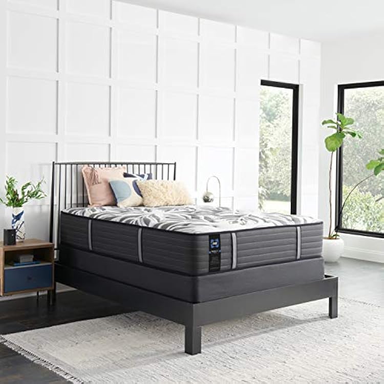 Sealy Posturepedic Plus Mattress with Surface-Guard and 5-Inch Foundation, Tight Top 14-Inch Firm Mattress-Twin XL, Grey