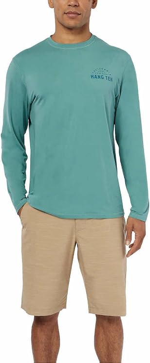 Hang Ten Men's Rashguards - Switchfoot in Green, Large