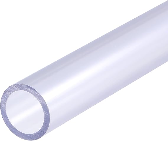 MECCANIXITY PVC Rigid Round Pipe 15mm ID 20mm OD 500mm Transparent High Transparency for Water Pipe, Crafts, Display Racks, Decoration