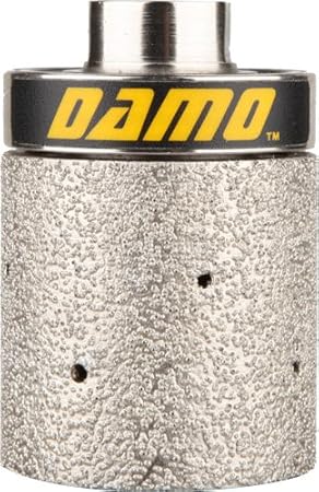 DAMO 2"X2" 90-Degree Diamond Grinding Drum Wheel, Coarse Grit, 5/8-11 Thread, Ideal for Shaping Circles, Arcs, and Sink Hole Cutouts Vacuum Brazed Technology for Granite, Concrete, and Marble Edges