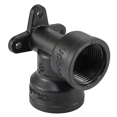 Uponor TotalFit 3/4 inch 90-Degree Drop-Ear Elbow FNPT, Push-to-Connect Engineered Polymer Fitting System for PEX, PE-RT, CPVC, and Copper - TF4237575 | Push-to-connect polymer fitting anchors at the wall and joins 3/4 in PEX, PE-RT, CPVC, or copper to a female NPT outlet.