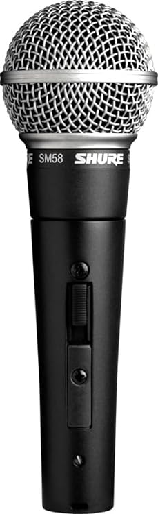 Shure SM58S Pro XLR Dynamic Vocal Microphone with On/Off Switch | Cardioid dynamic vocal mic with on/off switch for studio, live performance, podcasting and recording
