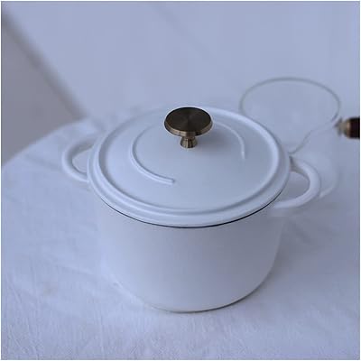 JSEIAJB Cast Iron Cauldron Steaming Pot Cooking Milk Fondue Non Stick Cooking Pot Set Instant Noodle Kitchen CookwareC