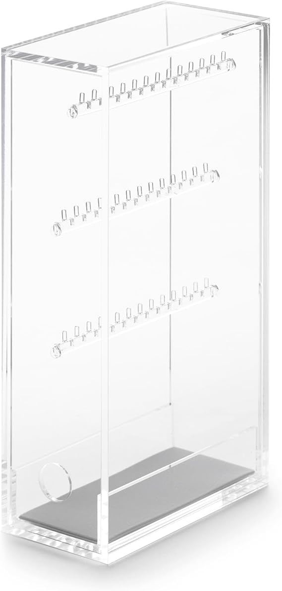 MUJI 18958207 Acrylic Necklace and Earring Stand, Approx. Width 2.6 x Depth 5.1 x Height 9.8 inches 6.7 x 13 x 25 cm