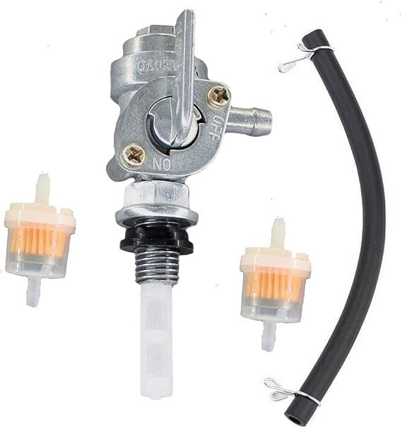 1/4" 6mm Fuel Tank Shutoff Valve Petcock Gas Petrol Filter for All Power America Gentron Jiangdong Generator 10mm x 1.25mm Pitch Male Thread