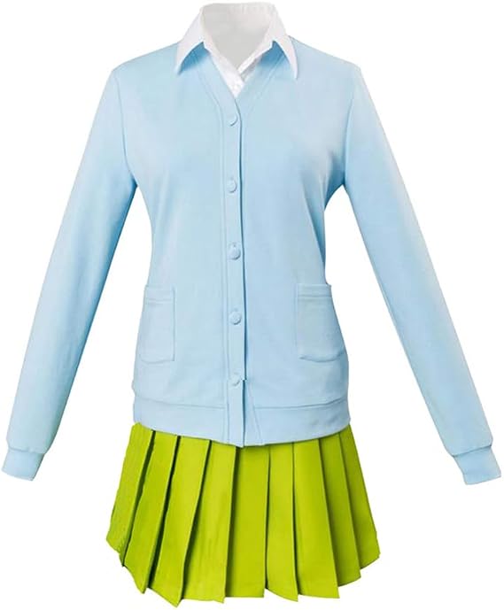 Anime The Quintessential Quintuplets Cosplay Costume, Nakano Miku Cosplay School Uniform Dress Shirts Outfit Halloween Role Play Full Set for Women Girls