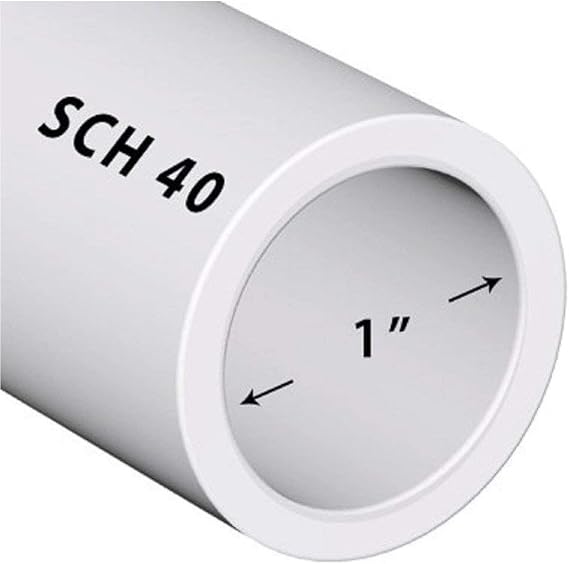 VENTRAL Schedule 40 PVC Pipe 1 Inch (1.315 OD), White, Cut Lengths for Plumbing, Landscape, Pool, Spa (12 Inches Long)