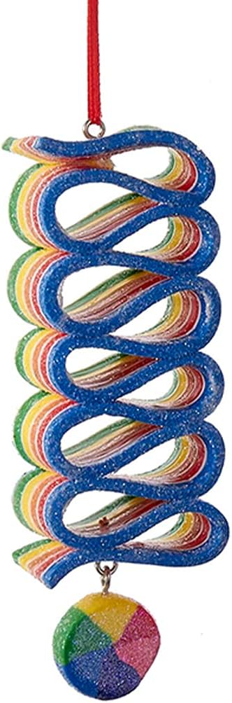 Kurt Adler Glitter Rainbow Ribbon Candy Ornament, 1 EA