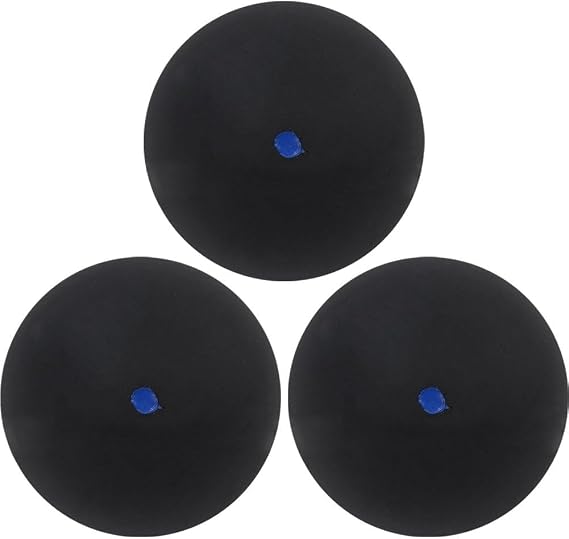 Squash Balls, 3pcs Professional Rubber Squash Ball for Squash Racket Single Red Blue Yellow Dot Fast Speed Ball for Beginner