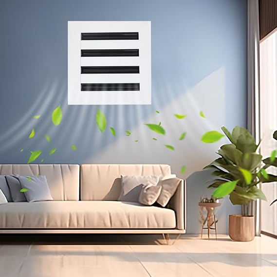 BESTS AC Celling Air Vent Cover - Decorative White Vent Cover, Floor Register Aria Vent, Standard Linear Slot Diffuser - Register Grille for Ceiling, Walls & Floors (8x8in)