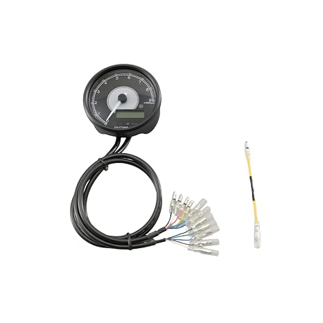 Daytona 80mm Electric Tachometer & Speedometer Combo Gauge 9,000 RPM Analog Tacho with LCD Speed Display, White LED, 12V DC