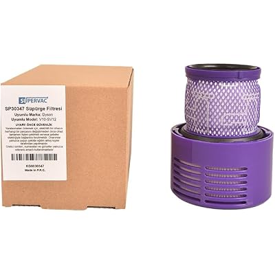 Rechargeable Vacuum Cleaner Filter Compatible with SUPERVAC Dyson V10