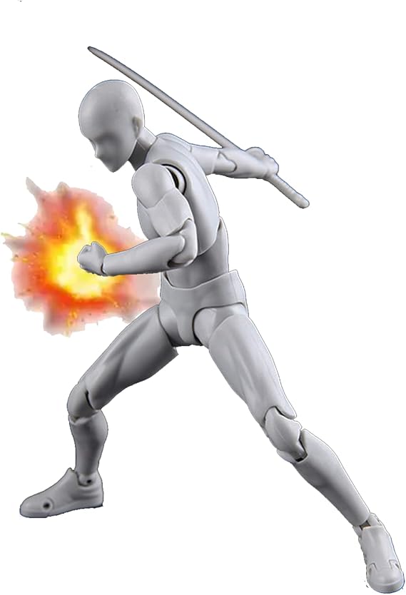 Action Figures PVC Model (Grey Color) with Box Drawing Figure Models for Artists(Male)