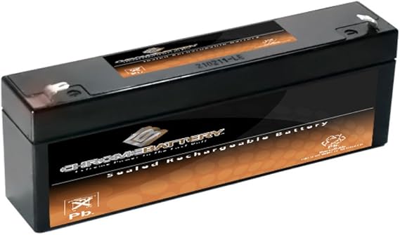 CB CHROMEBATTERY 12V 2.2AH Maintenance-Free Battery for Alarm Systems, Scooters, Toys, Emergency Lights, and More - Spade (F1) Terminal