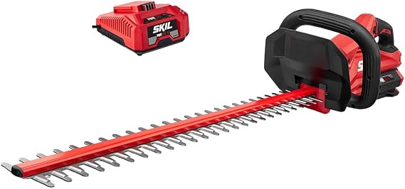 SKIL PWR CORE 40 Brushless 40V 24 Cordless Hedge Trimmer Kit with Dual Action Blade, 3/4'' Cut Capacity, Includes 2.5Ah Battery and Auto PWR Jump Charger - HT4221-10