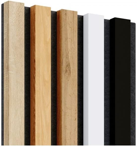klemp wall panels mdf slats on felt 275 x 30 cm wall cladding for mounting with adhesive or tape on black background set of samples