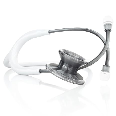 MDF Titanium Lightweight Stethoscope, MD One Epoch, Metalika - White