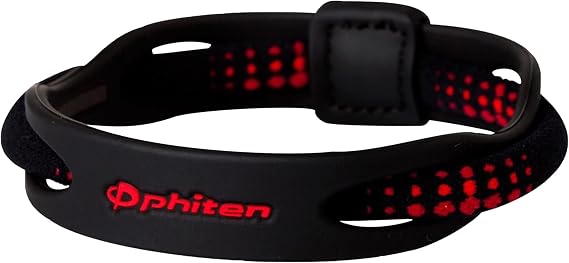 X50 Phiten Titanium Hybrid Bracelet, Black/Red, 5.75-Inch
