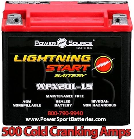 Harley FXCWC Rocker C Softail 1584 500cca Lightning Start 20ah High Performance Sealed AGM Motorcycle Battery replacement for year 2008, 2009, 2010, 2011