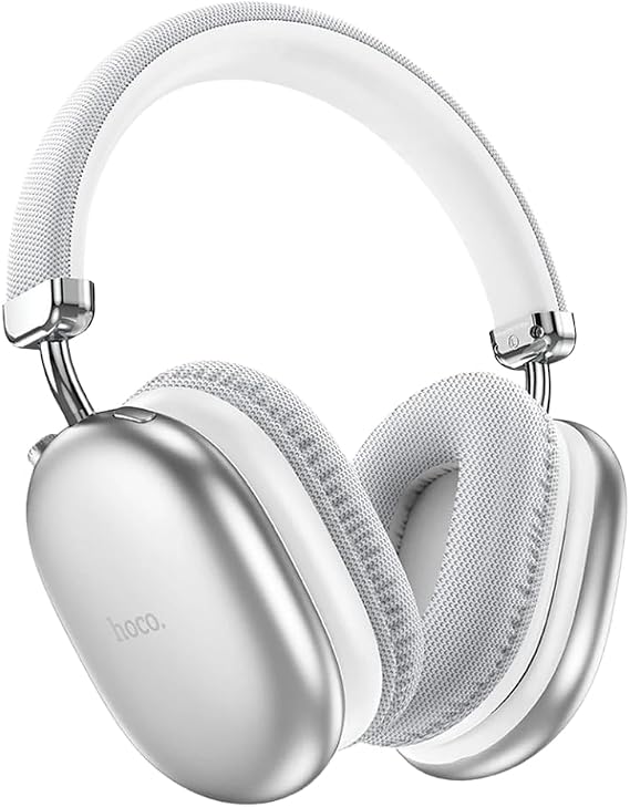 Wireless Bluetooth Headphones Noise Cancelling, Over-Ear Hi-Fi Stereo Headset with Deep Bass, Soft Earpads, Lightweight Design, Up to 90H Playtime, Wireless Headphones for Phone PC Travel (silver)