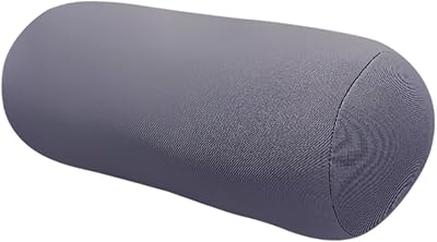 Microbead Pillow Squishy Roll Bean Bag Pillow for Neck or Back Support Cervical Cylindrical Cushion Bolster Tube Pillow for Home Bed Sofa Travel Recliner Sleeping Dark Gray