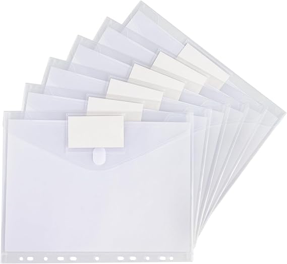 Tamaki 6 Pack Binder Pocket for 11 Ring, Letter Size, Clear