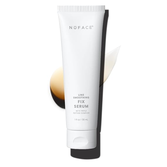 NuFACE FIX Serum - Line Smoothing Conductive Serum for Microcurrent with Triple Peptide, Hyaluronic Acid & IonPlex to Hydrate, Brighten and Enhance NuFACE Microcurrent Device Results (1 oz)