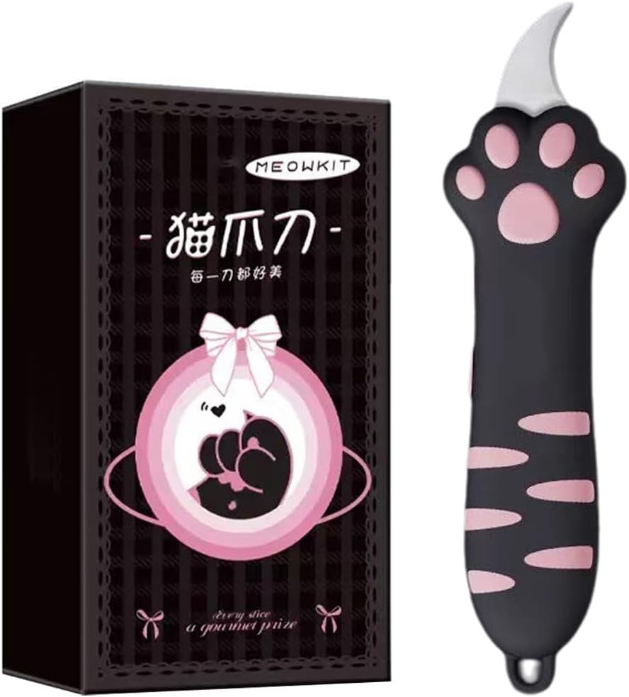 Box Cutter Paw Cat Paw Retractable Box Opener with Safety Cover Retractable Utility Cutter Cute Cat Claw Knife Opening Tool Portable Multipurpose Household Knife Office Stationery Supplies for
