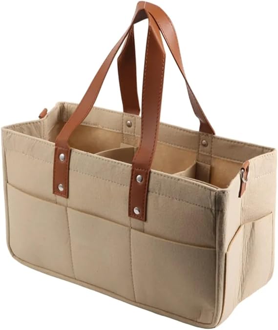Baby Diaper Caddy Organizer - Stylish Tote Bag for Baby Registry Essentials - Portable Diaper Bin with Changing Table Functionality - Shower Caddy and Storage Basket