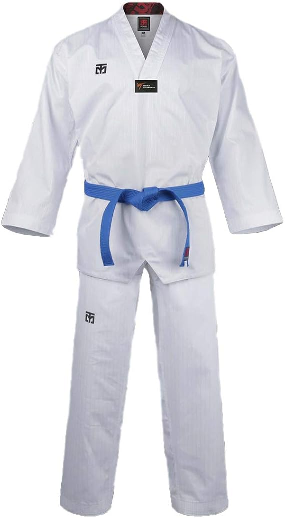 MOOTO Korea Taekwondo Basic 4.5 Uniform Dobok White Neck WT Logo TKD Martial Arts MMA (170 (Height : 170~179cm)(5.58~5.87ft)