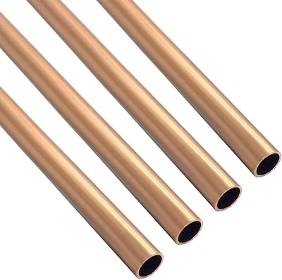 JoyTube Copper Round Tube, 389.5mm OD x 5168.5mm ID 0.5mm Wall Thickness Straight Pipe Tubing for DIY Decorate Industry Architecture Refrigerator, 12300mm Length, 4pcs